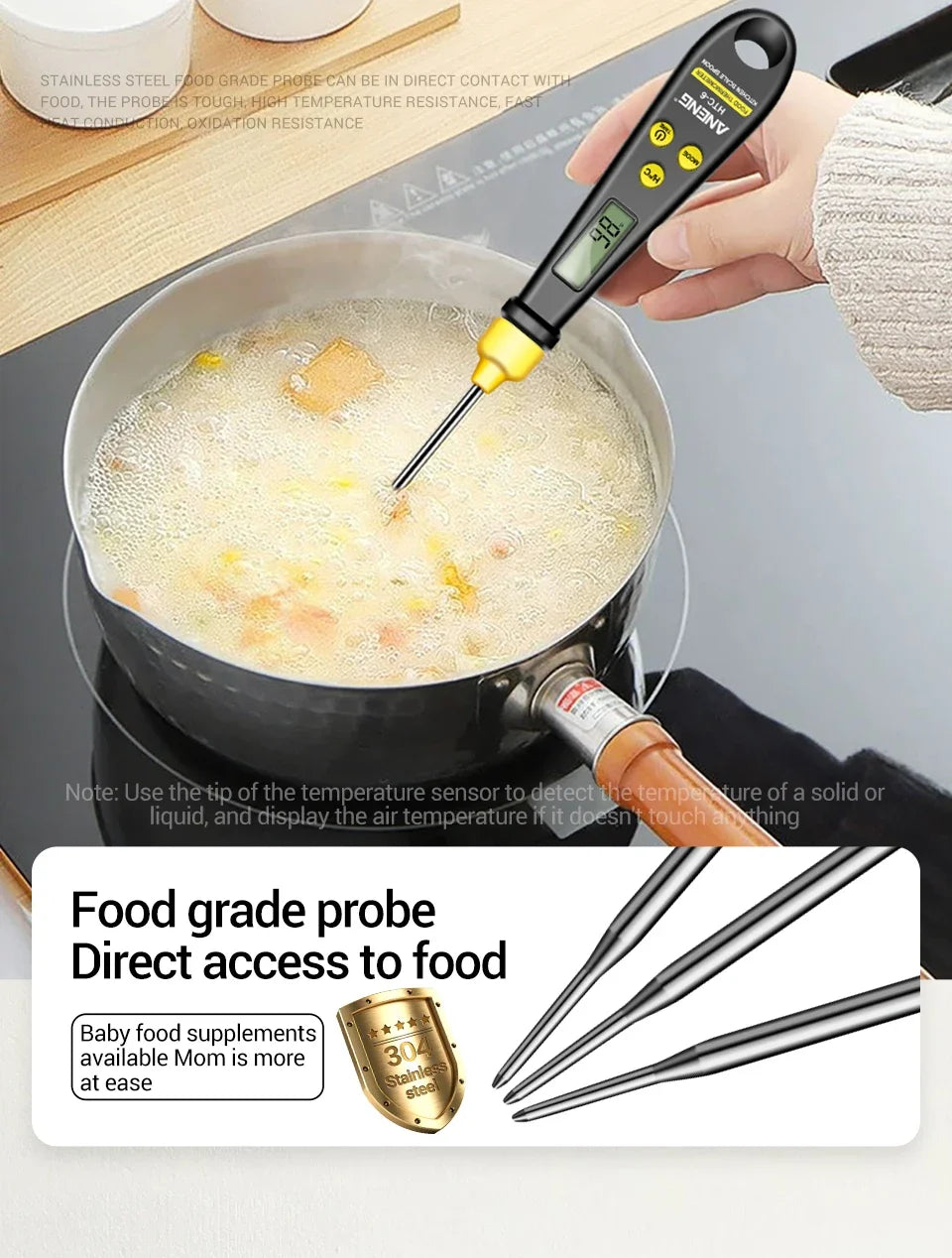 2-in-1 Weighing Spoon Scale with Temperature Probe