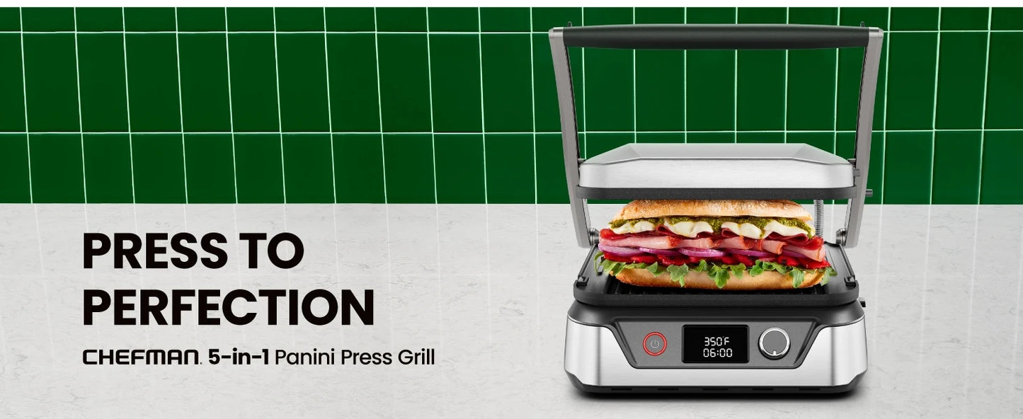 5-in-1 Digital Panini Press Grill