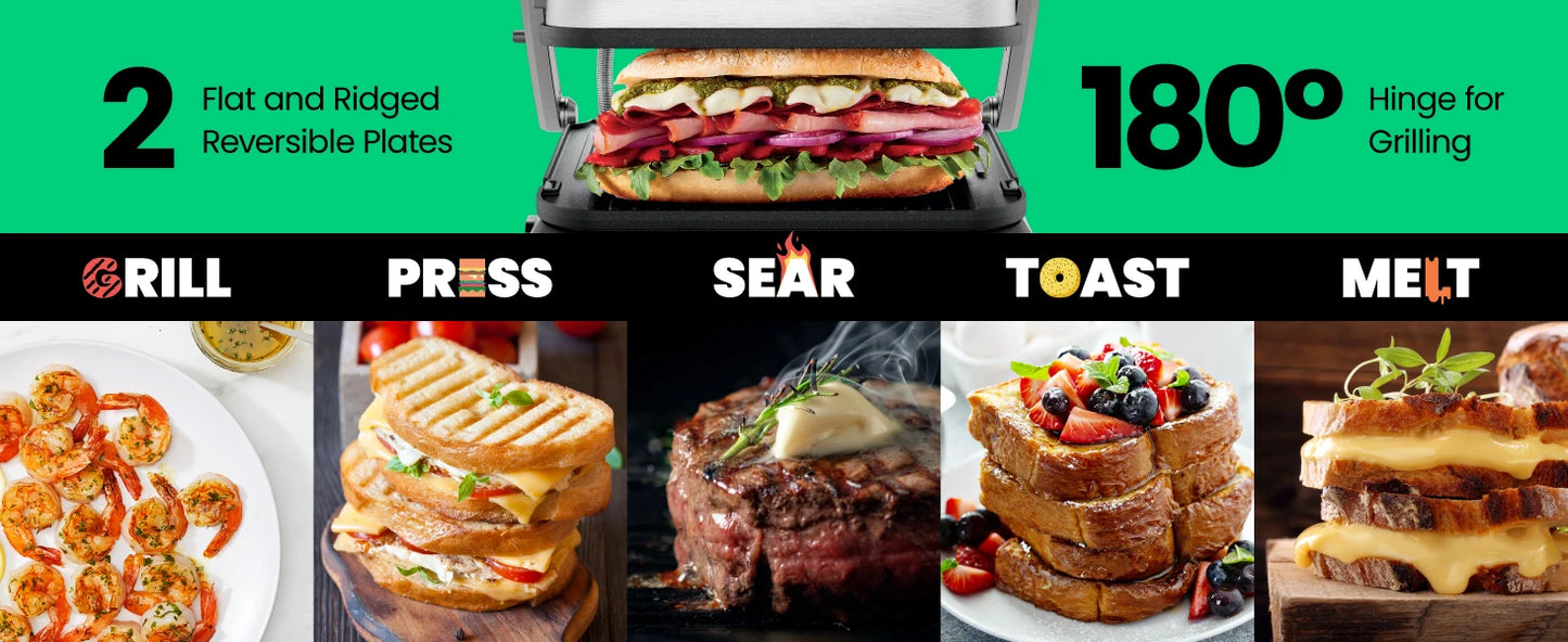 5-in-1 Digital Panini Press Grill
