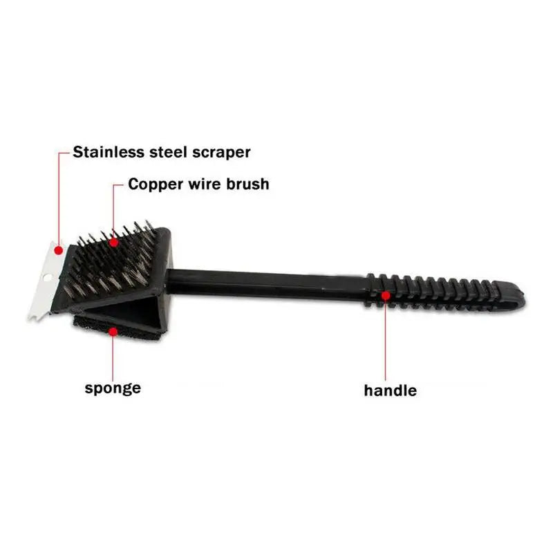 3 In 1 Corner Copper BBQ Brush
