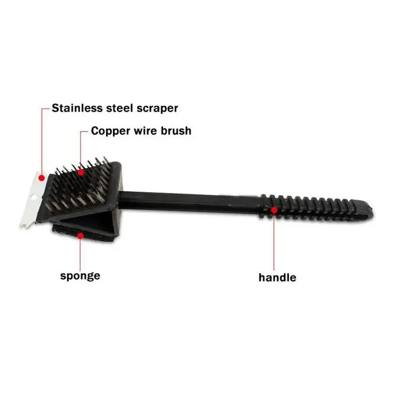 3 In 1 Corner Copper BBQ Brush
