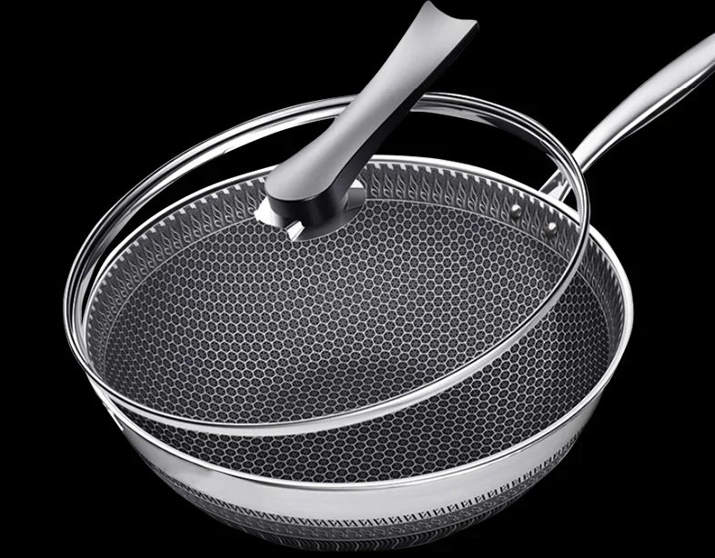 Premium Non-Stick Double-Sided Honeycomb Stainless Steel Frying Pan