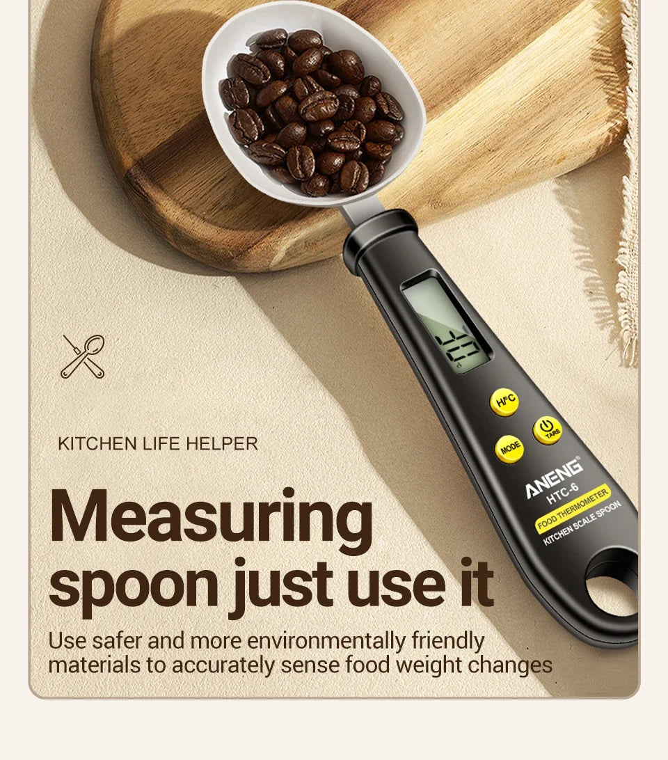 2-in 1 Weighing Spoon Scale w/ Temperature Probe