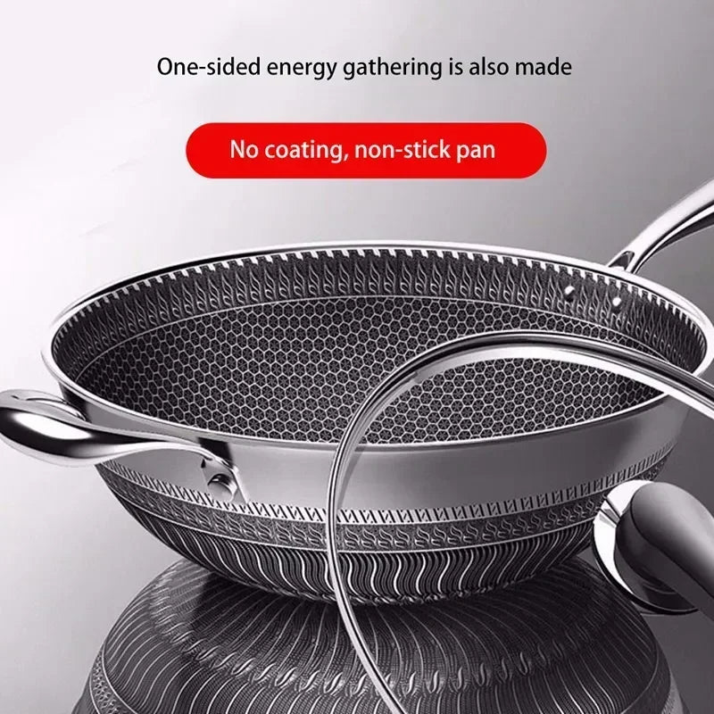 Premium Non-Stick Double-Sided Honeycomb Stainless Steel Frying Pan